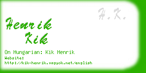 henrik kik business card